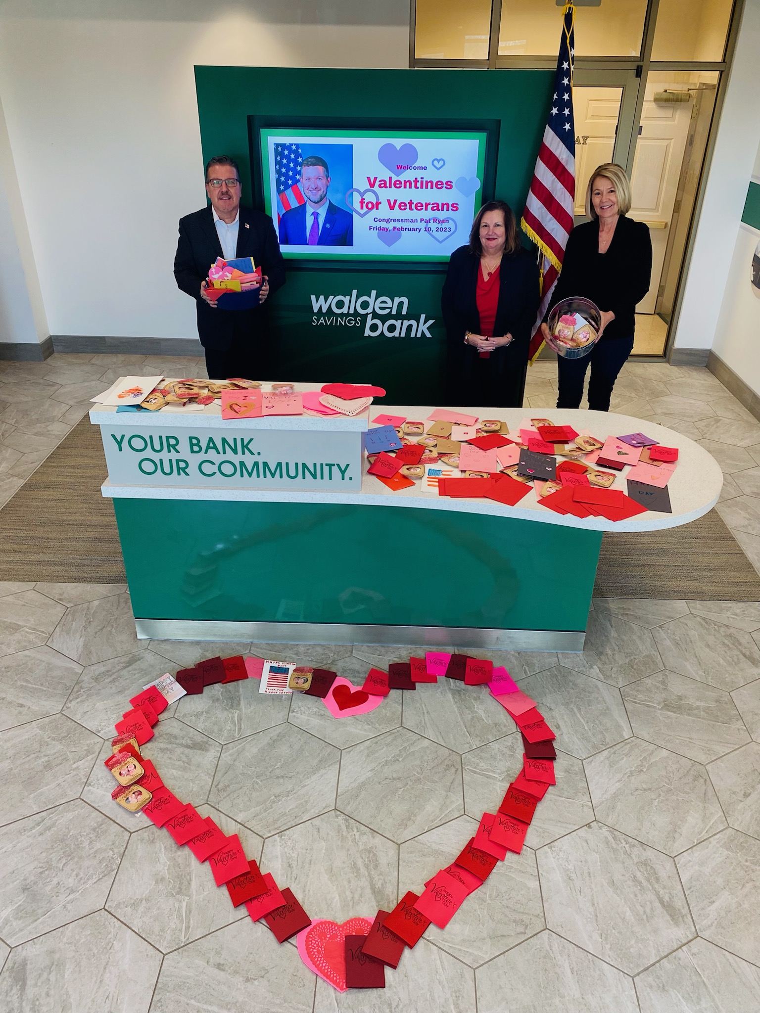Honoring, Thanking and Sending Love to Veterans:  Walden Savings Bank Participates in Valentines for Veterans Program for 8th Straight Year