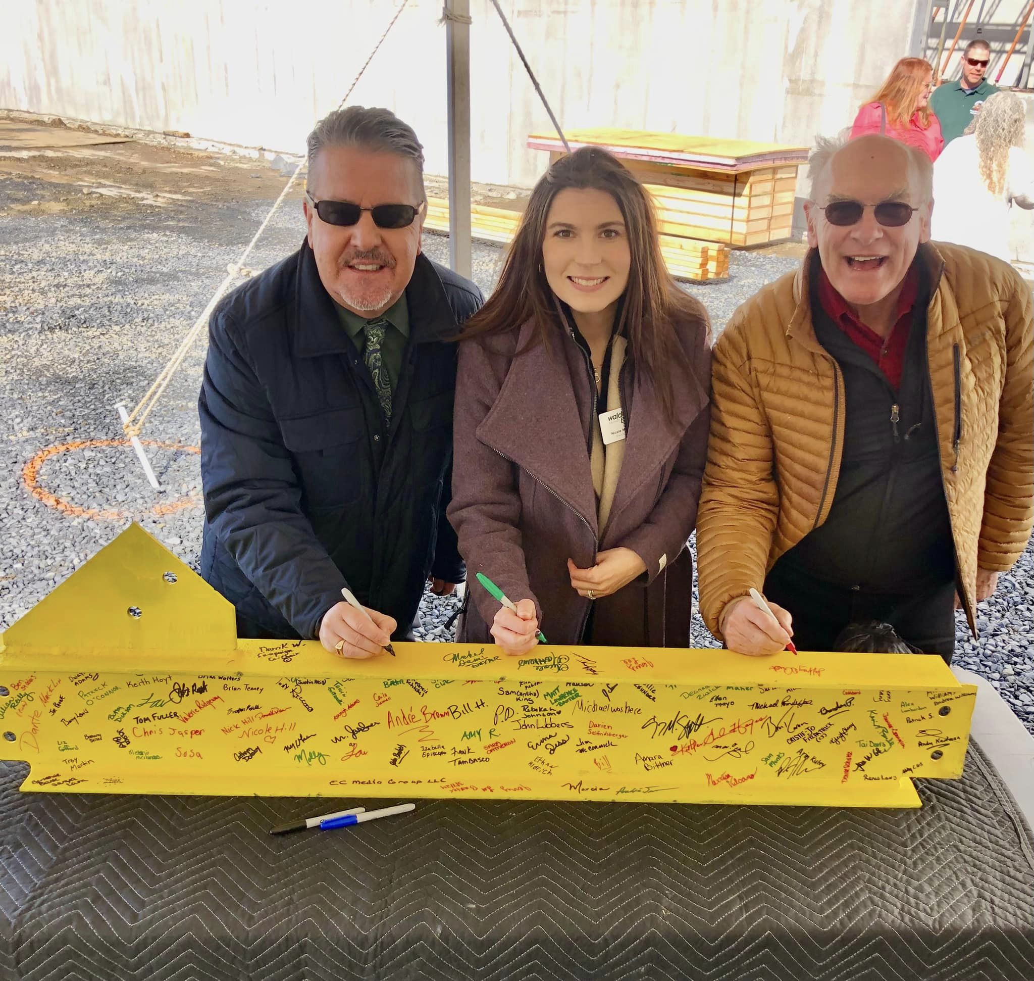 A Milestone Moment: Walden Savings Bank Celebrates the "Beam Signing" and "Topping Off" Ceremony at the Food Bank of the Hudson Valley!